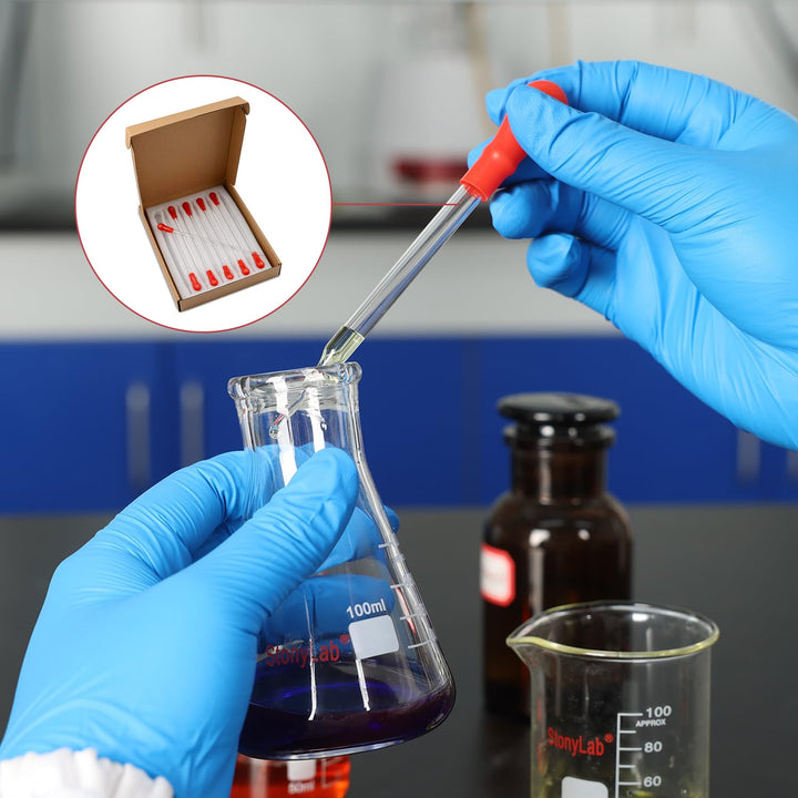 stonylab Glas Pipetten Set, Tropfenpipetten aus Dickem Borosilikatglas, Dropper Pipettes Flüssigkeit