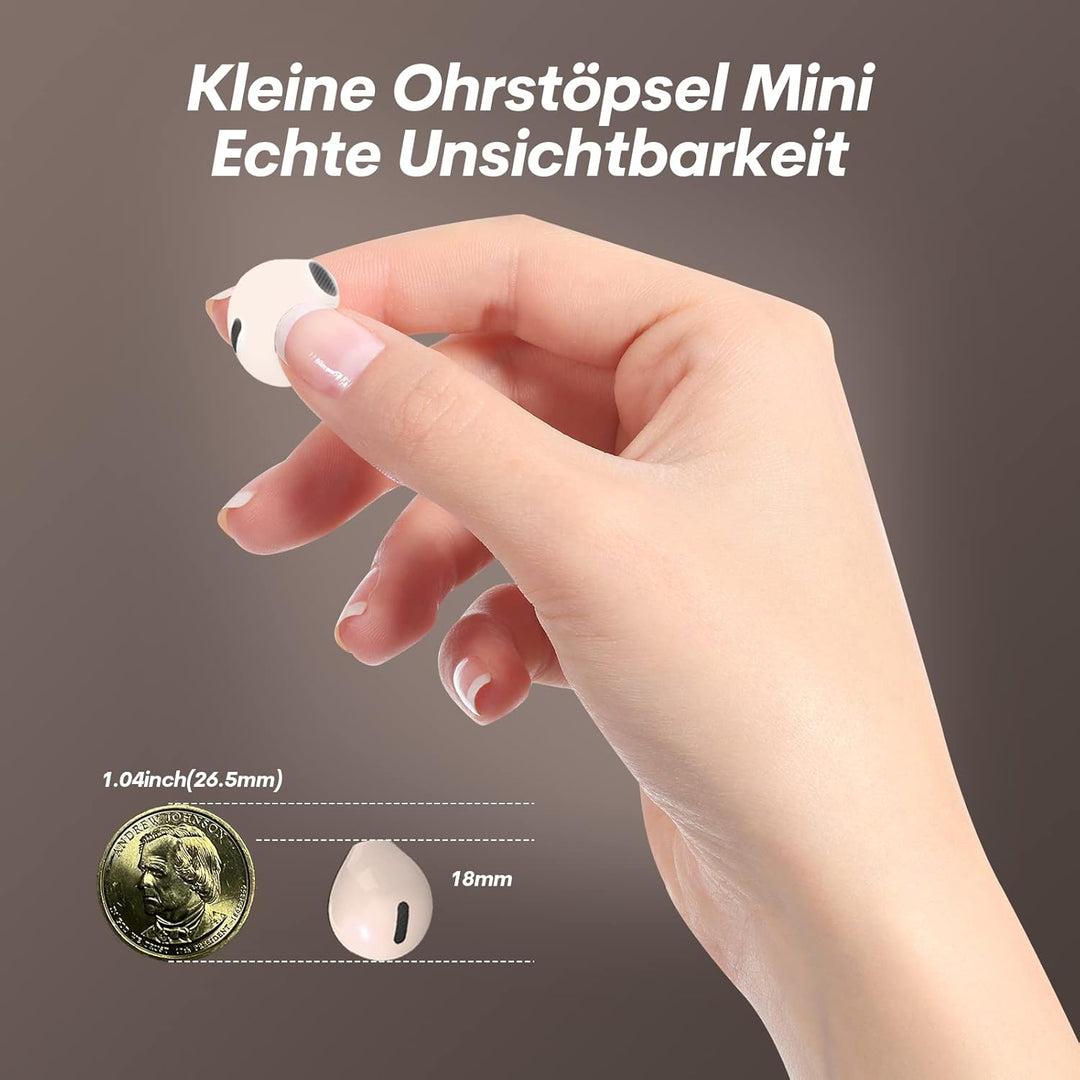 Unsichtbare Kopfhörer Kabellos Mini Bluetooth Wireless in Ear Headphones mit Mikrofon Wasserdicht La