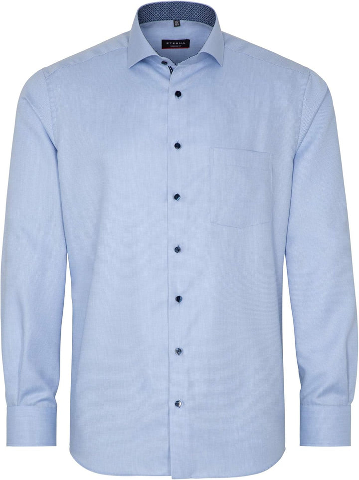 ETERNA Langarm Hemd Modern Fit Twill strukturiert 41 Hellblau, 41 Hellblau