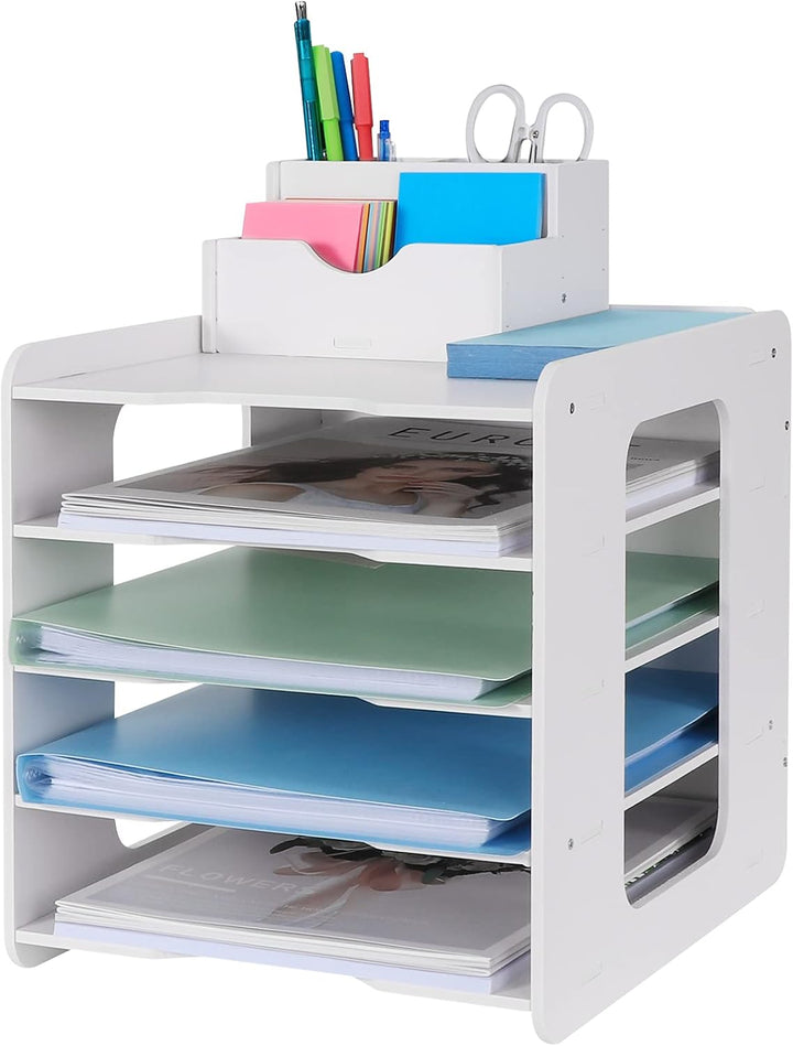 Schreibtisch-Organizer, Briefablage, Dokumentenhalter, A4-Papierablage, für Zuhause, Büro, Schule, 5