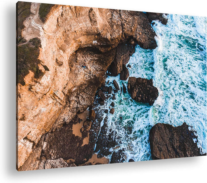 deyoli sagenhafte Küste Format: 100x70 cm als Leinwandbild, Motiv fertig gerahmt auf Echtholzrahmen,