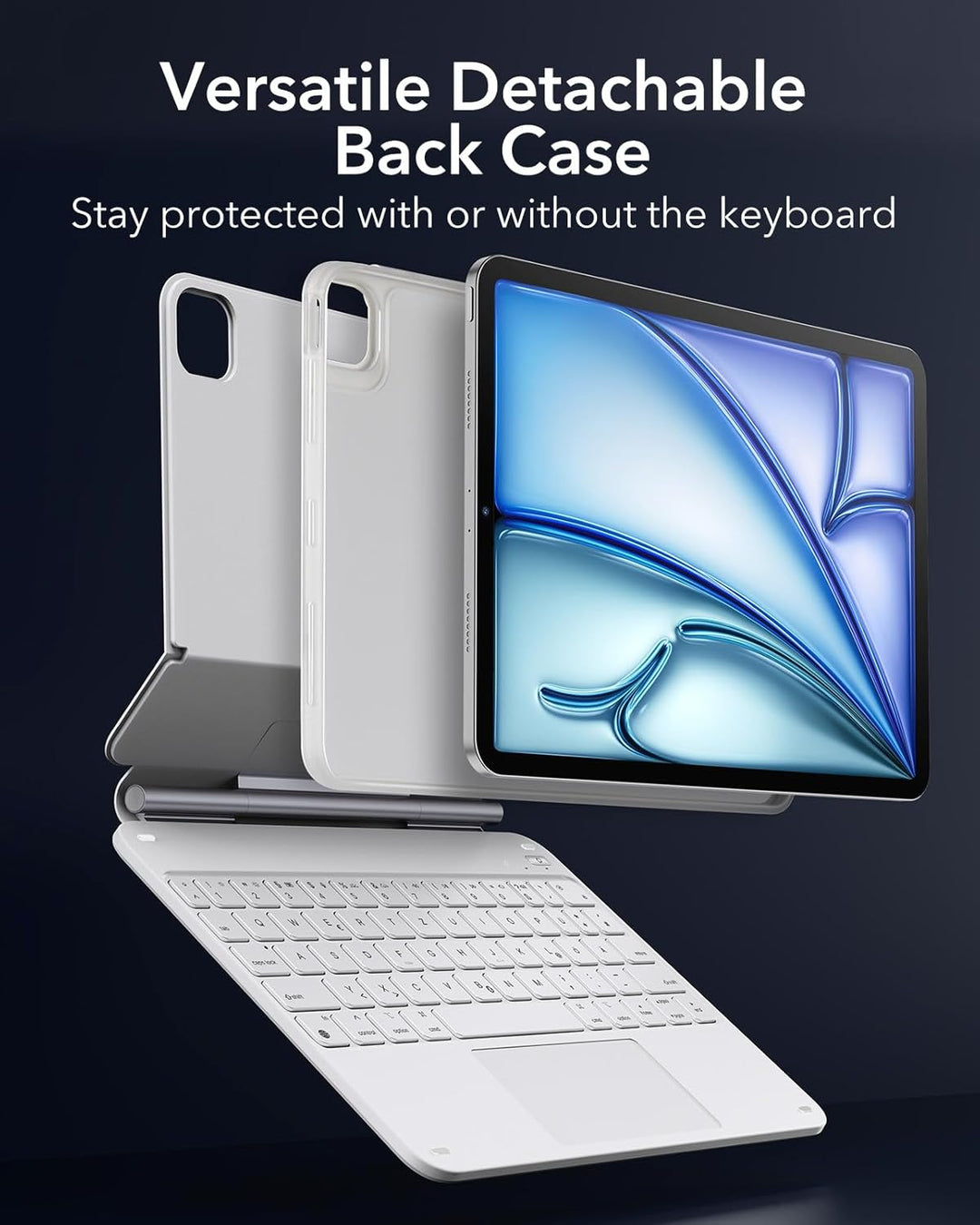 ESR Magnetische Keyboard Hülle, iPad Tastatur Hülle für iPad Pro 11/Air 5/4, magnetischer Ständer, P
