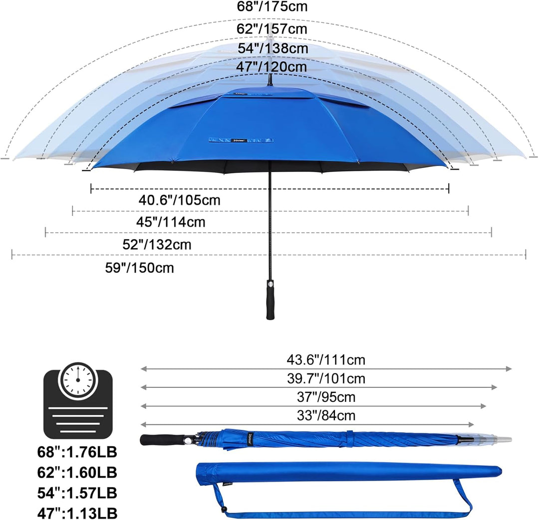 G4Free 62/68/72 Inch UV-Schutz Winddicht Sonnen- und Regenschirm Golfschirm Autorisches Öffnen Doppe