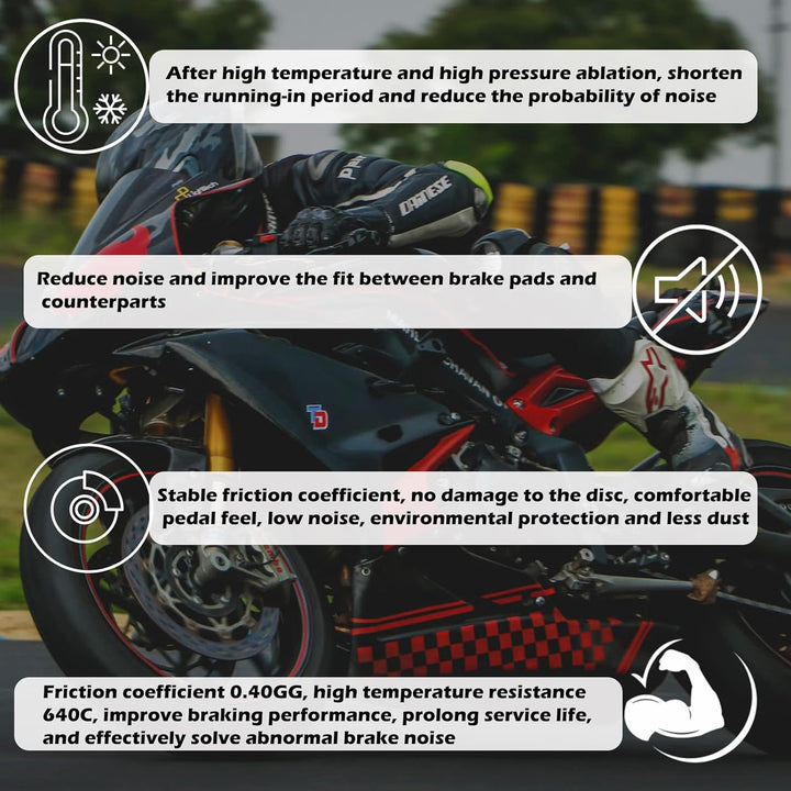 Bremsbeläge vorne und hinten für 2006–2010 Suzuki GSXR600/750, GSXR1000 2007–2008 und GSX1300 2008–2