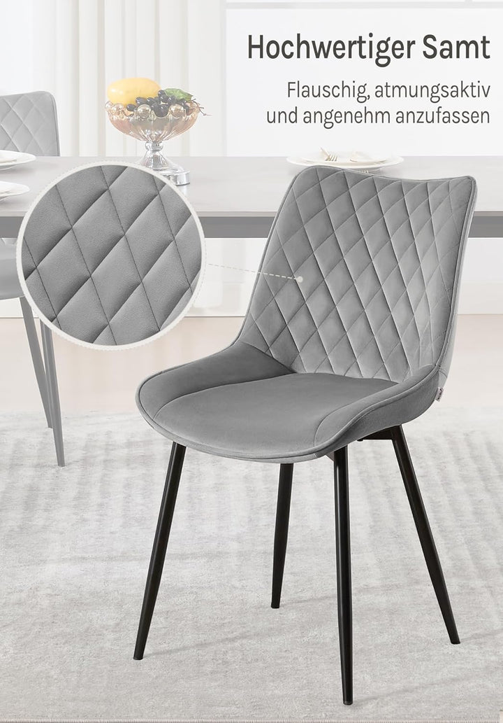 WOLTU 4 x Esszimmerstühle 4er Set Esszimmerstuhl Küchenstuhl Polsterstuhl Design Stuhl mit Rückenleh