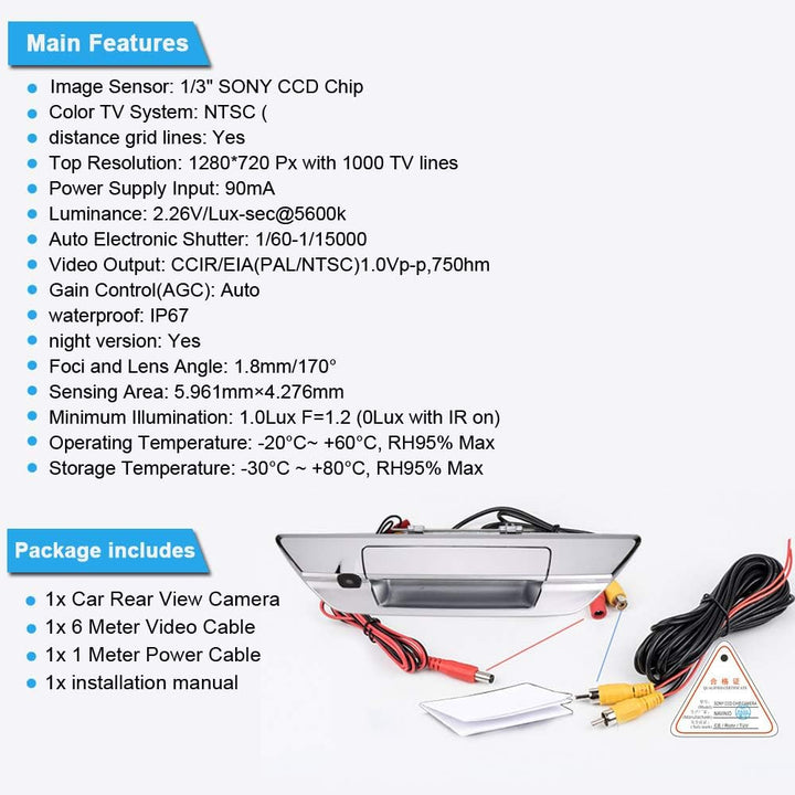 Navinio 1280 * 720 Pixels 1000TV Lines Auto Dritte Dach Top Mount Bremsleuchte Kamera Bremslicht Aut