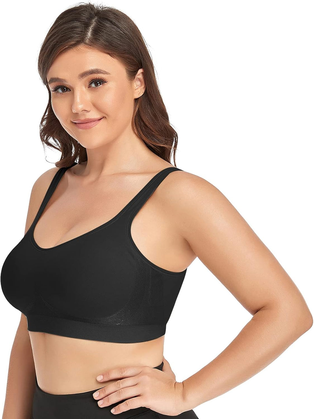 Vertvie Damen 1/2/3er Set Sport BH Einfarbig Ohne Bügel Bustier Klassische Bequem Stretch Bra Mittle