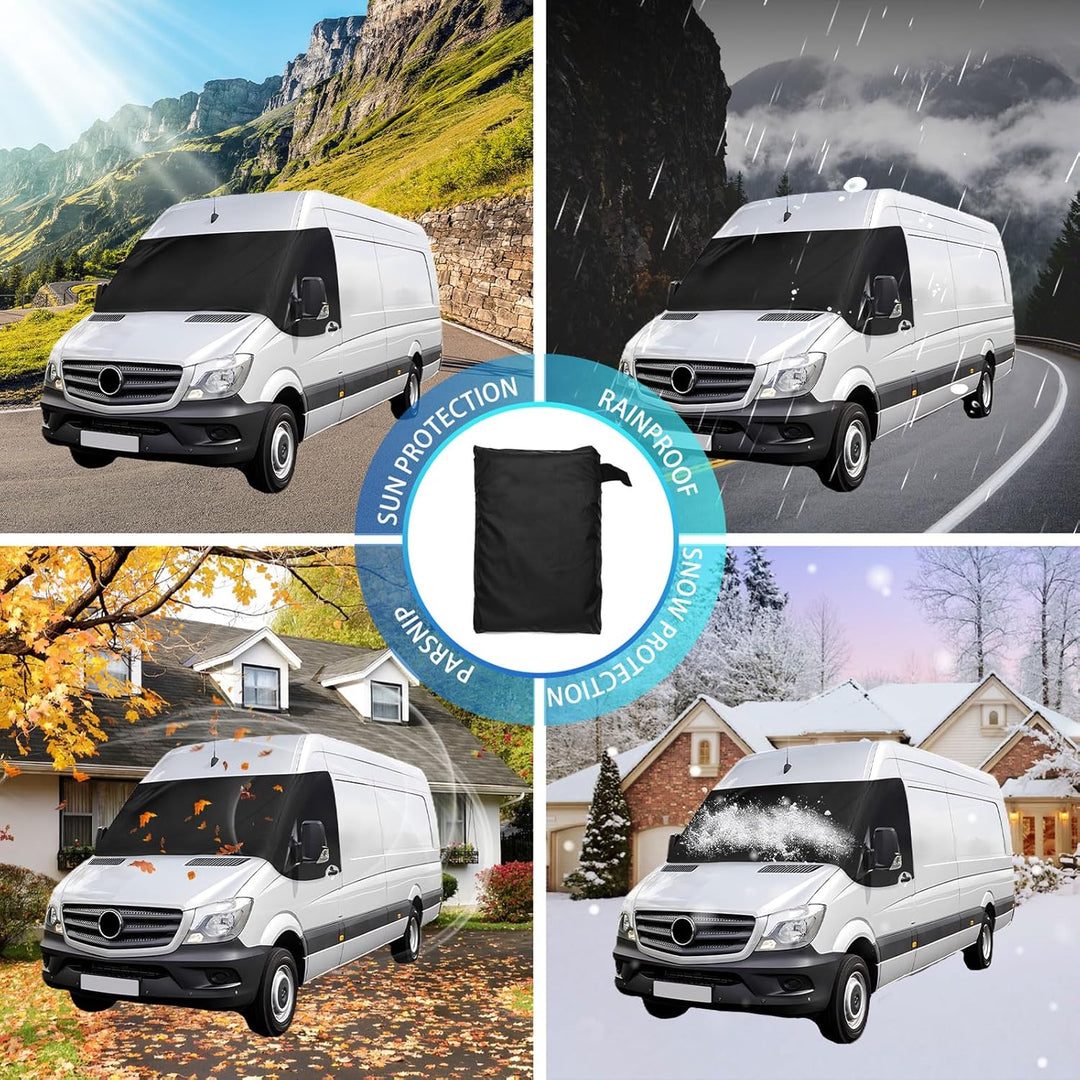 Sonnenschutz Frontscheibe für Mercedes Sprinter 2006-2018, 600D Oxford Tuch 100% Lichtblockend, Wass