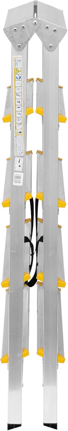 Zweiseitige Aluleiter Klappleiter Haushaltsleiter 2x5 Stehleiter Tragkraft 150kg TÜV | 5 Stufen / 15