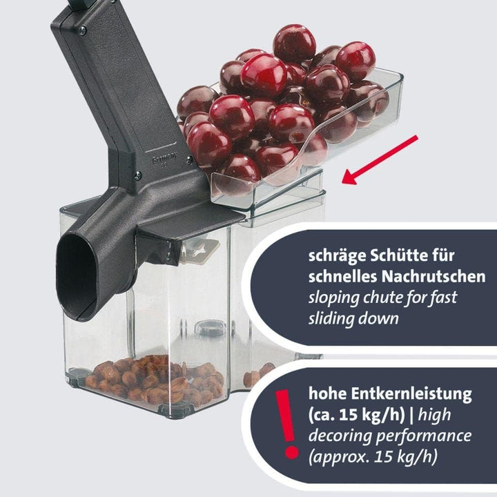 Westmark Kirschenentkerner Kirschomat "Special Dark Edition", grosse Kernkassette, hochwertige Spezi
