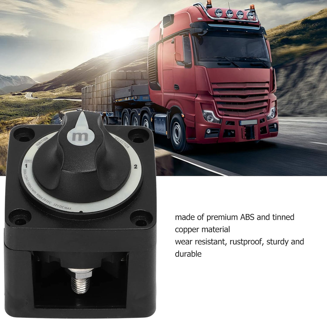 Aramox Batterieschalter, 300 A Batterie-Wahlschalter, Robuster 3-Positionen-Marine-Batterie-Trennsch