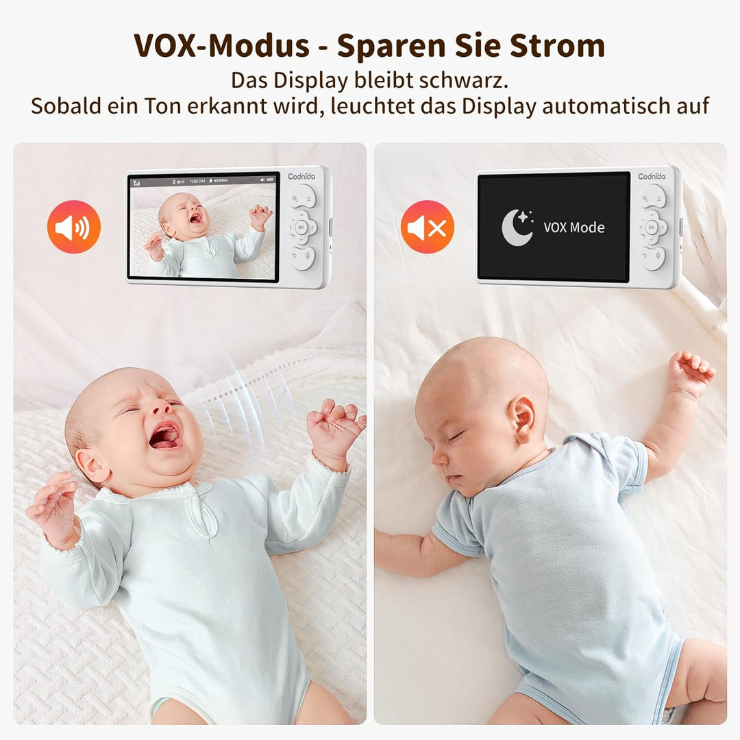 5,5 Zoll Babyphone mit Kamera Codnida 3MP HD Video Babyfon Camera,Baby Camera mit Bewegungsmelder un