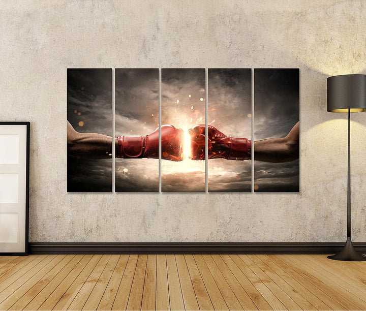islandburner Bild auf Leinwand Boxen Kampf Motivation Energie Bilder Wandbilder Poster Leinwand 170x