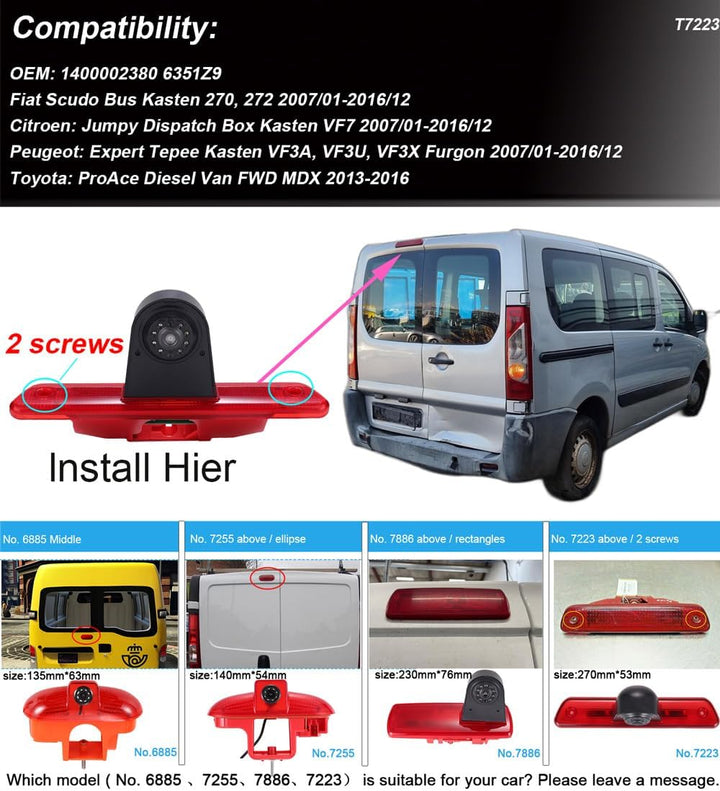 Navinio Auto Dritte Dach Top Mount Bremsleuchte Kamera Bremslicht Einparkkamera Rückfahrkamera IR Li