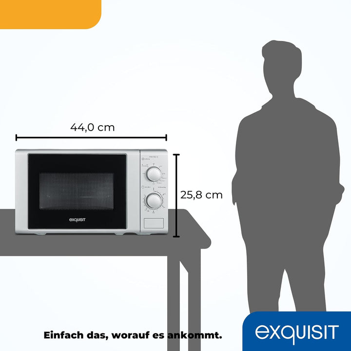 Exquisit Mikrowelle MW 802 G | Mikrowelle mit Grill 1000 W | Timer | 700 W gesamt | Mikrowelle klein