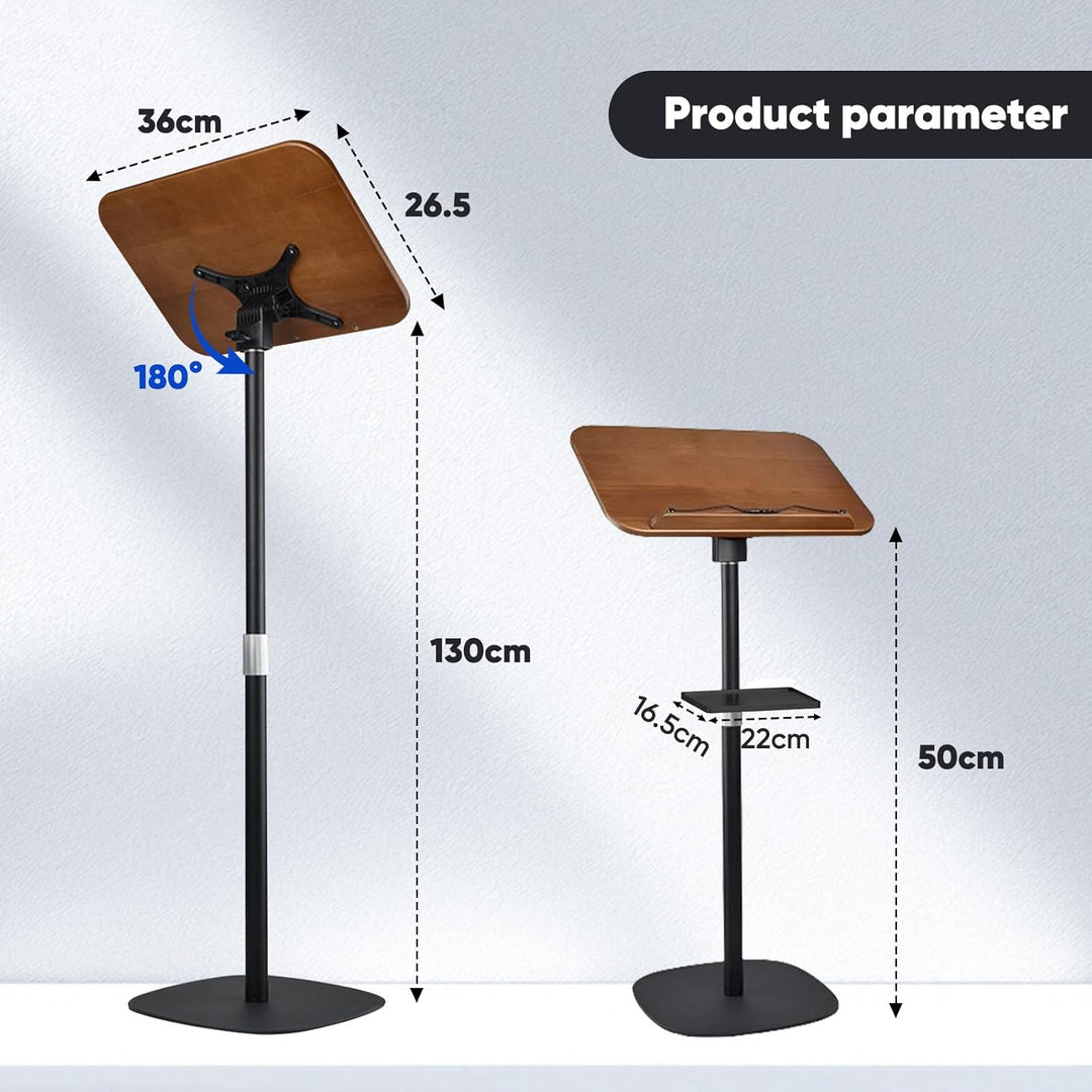 AUORUSI Vielseitig Buchständer,Höhenverstellbarer 50-130 cm,mit Stabilem Bodenständer,Geeignet als r