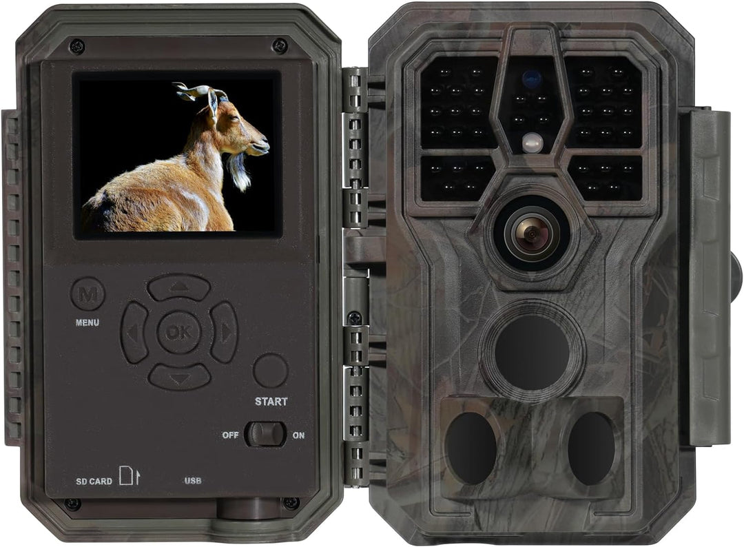 GardePro A5 Wildkamera 48MP 1296P H.264 Video, Wildkamera mit Bewegungsmelder Nachtsicht bis 30m, No