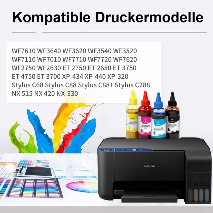 4X 100ml SubliKing® Sublimationstinte (CMYK-Set) für Epson, Ricoh &, 4x 100ml Sublimationstinte, cya