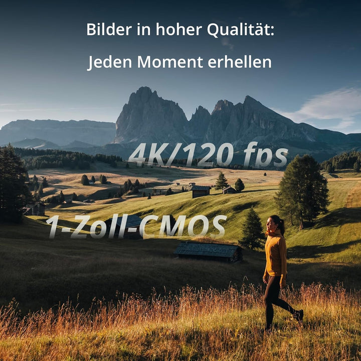 DJI Osmo Pocket 3 Power Expansion Combo, vlog kamera 4K mit Akkugriff für über 4h Aufnahmedauer, 1-Z