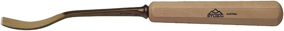 STUBAI Stemmeisen Stechbeitel Serie 52 - Form 21 | Gekröpftes Balleisen, Breite 8 mm, mit Holzgriff,