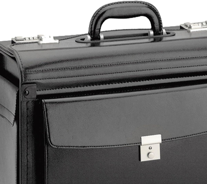 Bowatex Pilotenkoffer Aktenkoffer Akten Koffer Leder Faserstoff 46 x32x22cm