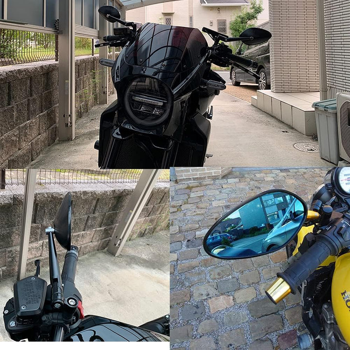 Motorrad Seitenspiegel Universal 10mm 8mm Motorrad-Rückspiegel -Schwarz (B), B