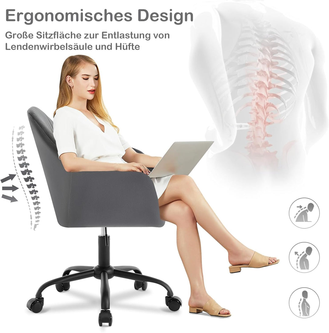 WOLTU Schreibtischstuhl, Bürostuhl ergonomisch, Homeoffice Stuhl höhenverstellbar, Schminkstuhl mit