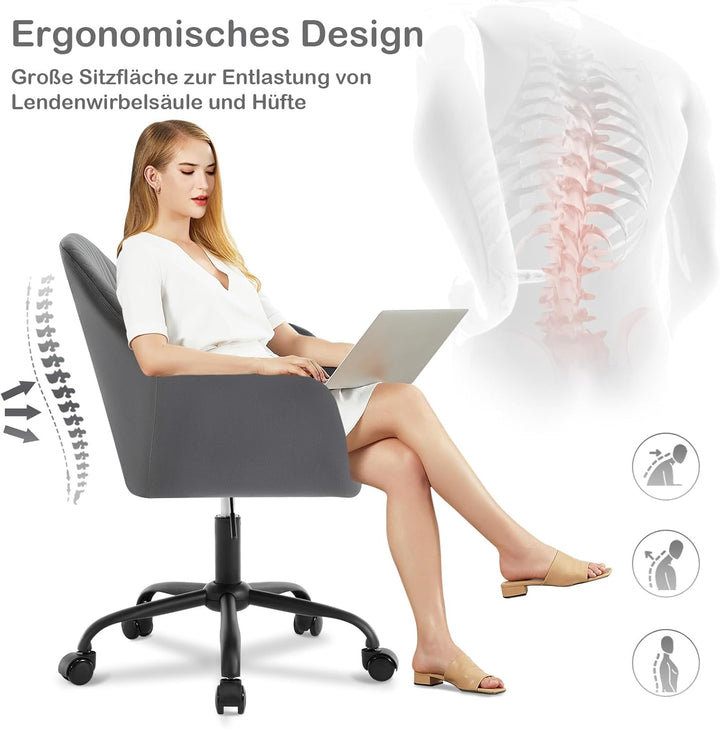 WOLTU Schreibtischstuhl, Bürostuhl ergonomisch, Homeoffice Stuhl höhenverstellbar, Schminkstuhl mit