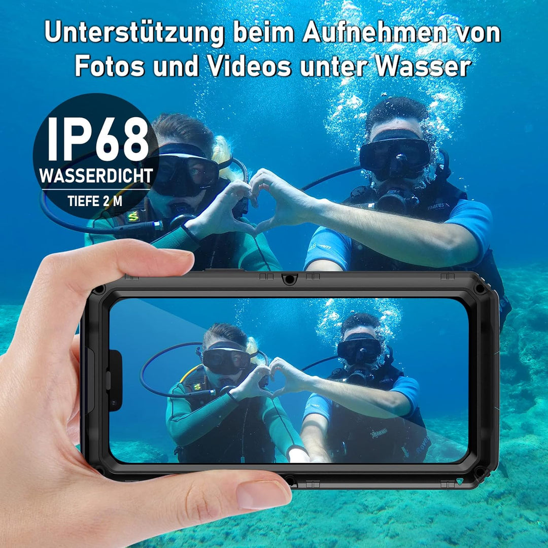 Beeasy für iPhone 13 Pro Wasserdicht Outdoor Hülle (6,1"), Stossfest Panzerhülle Militär 360 Grad Sc