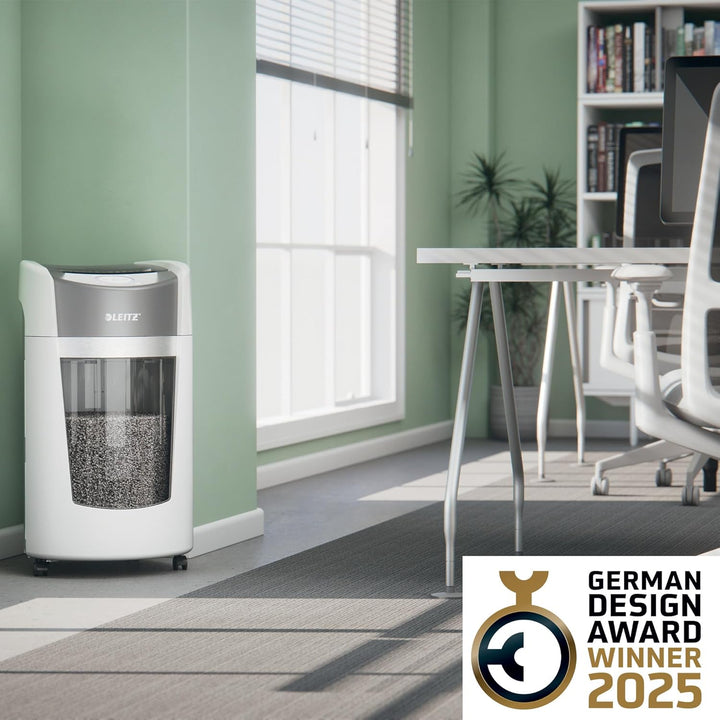 Leitz IQ OptiMax Office P5 Aktenvernichter mit Mikroschnitt, 12-10 Blatt (70-80 g/m²), Rotierender 3
