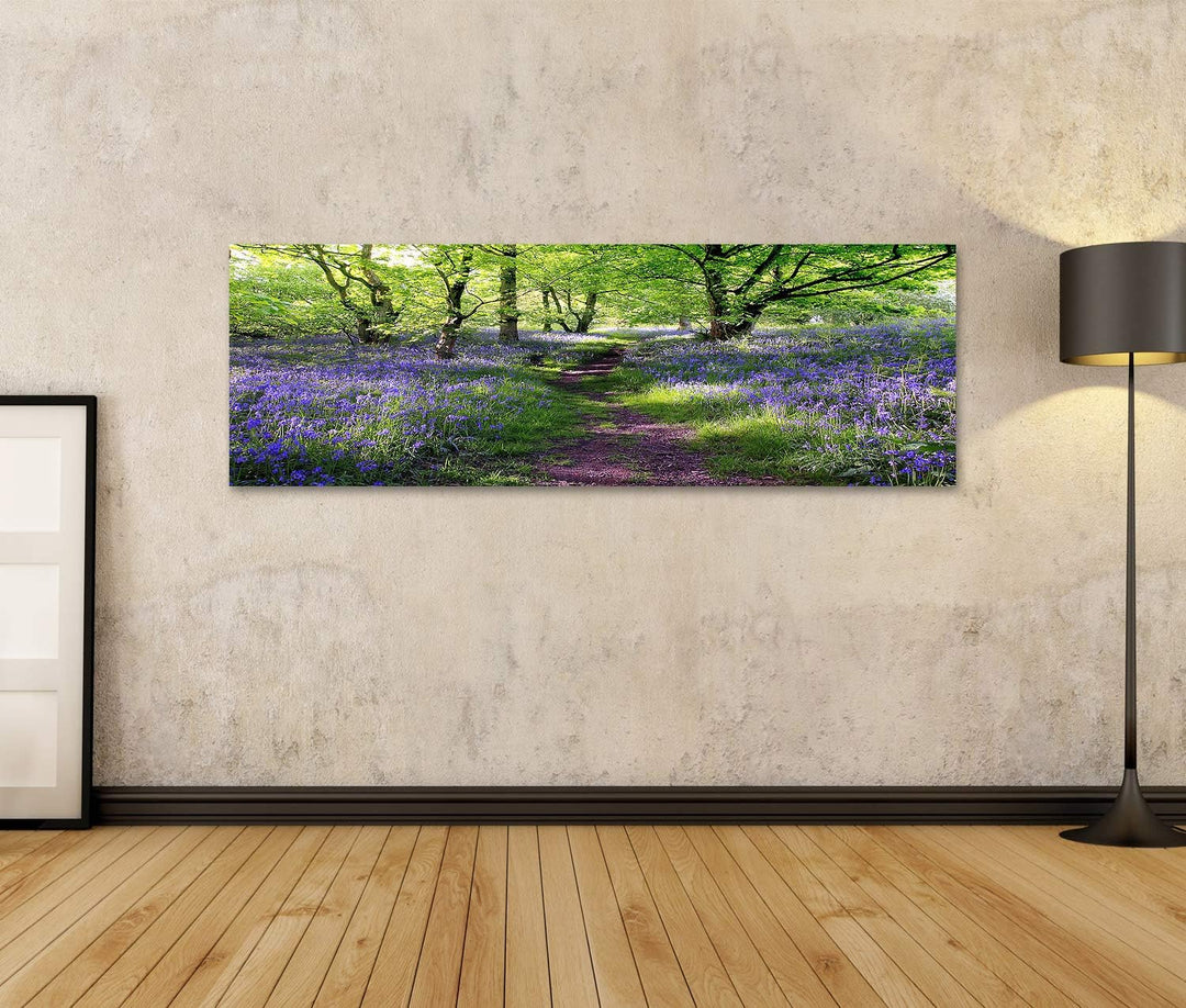 islandburner Bild auf Leinwand Blaue Glocken Gesamtstruktur In Schottland Wandbild Poster Kunstdruck