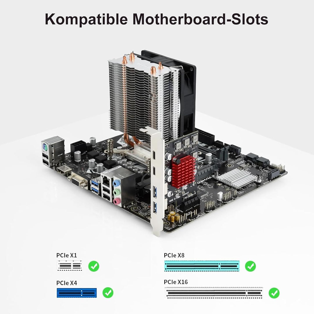 ELUTENG 4 Ports USB 3.1 PCI Express Erweiterungskarte(2 x USB C, 2 x USB A), Superspeed 10Gbps PCIE