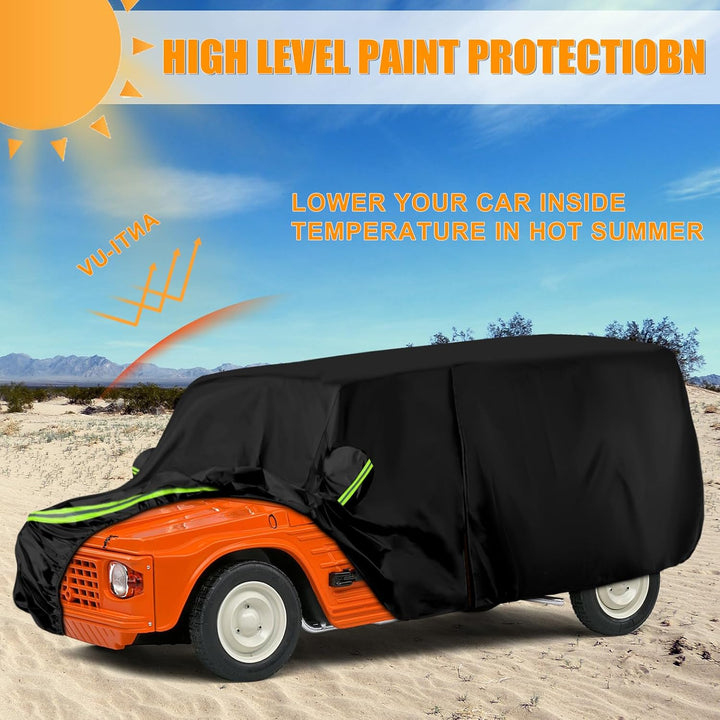 Autoabdeckung Passend für Citroen Mehari 1968-1988, wasserdichte Vollgarage Autoplane mit Reissversc