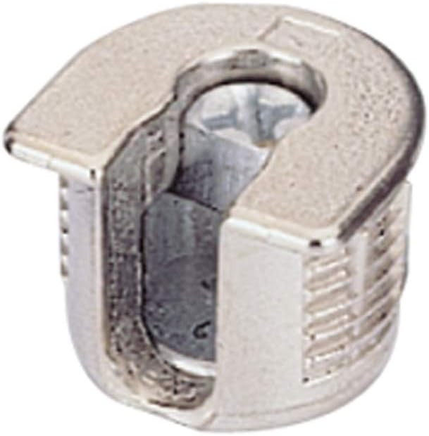 Hettich 65513 VB 35 D Exzenter-Verbindungsbeschlag, Bohr ø20, Plattenstärke 19, vernickelt, 200 Stüc