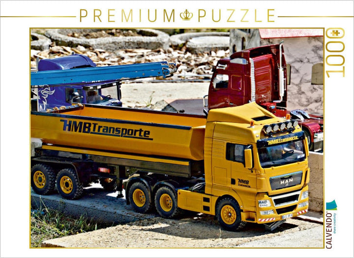 CALVENDO Puzzle Man LKW gelb 1000 Teile Lege-Grösse 64 x 48 cm Foto-Puzzle Bild von Günther Geiger