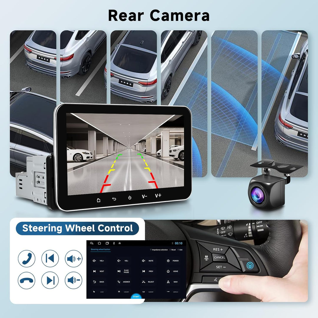 Hodozzy Android Autoradio 1 Din mit Wireless Carplay Android Auto, 7 Zoll Touchscreen Autoradio 1 Di