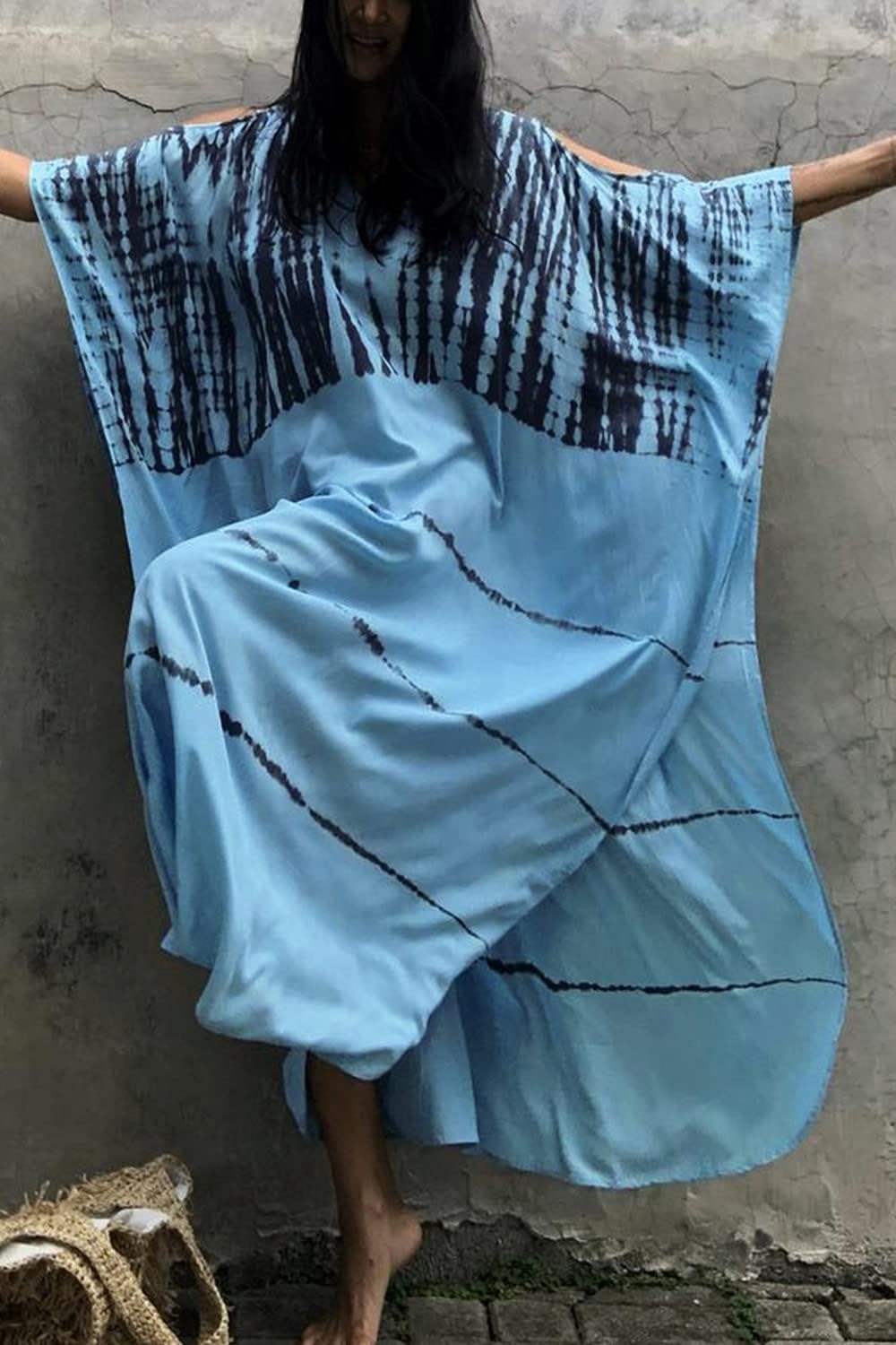 YouKD Sommer Long Kaftan Bohemian Loungewear Strandbadeanzug Aufdecken Maxikleid für Damen Einheitsg