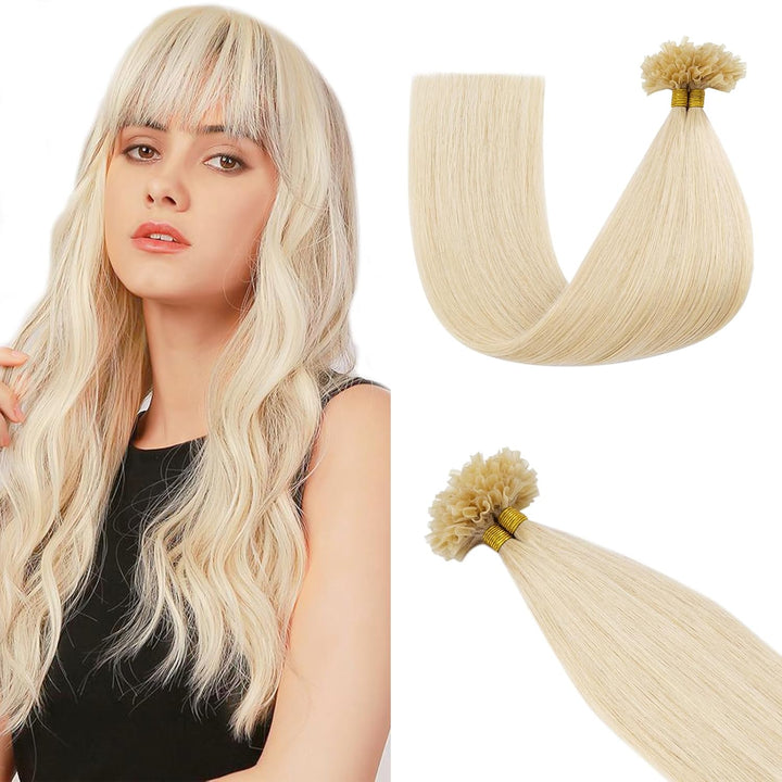Silk-co Bonding Extensions Echthaar Haarteile Echthaar Keratin U-Tip Natürlich Weich Haarverlängerun