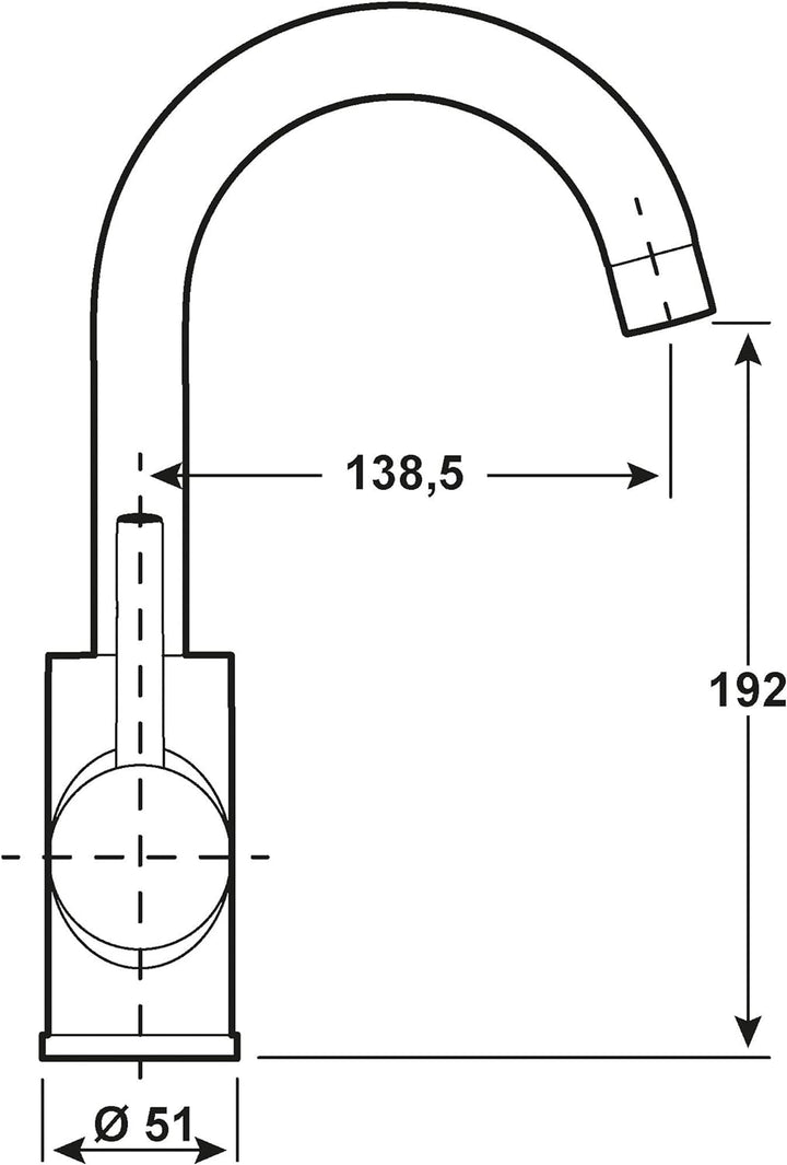 Cornat Waschtisch-Einhebelarmatur "Fiora" - Verchromter Messingkörper - Hohe Auslaufhöhe - Schwenkba