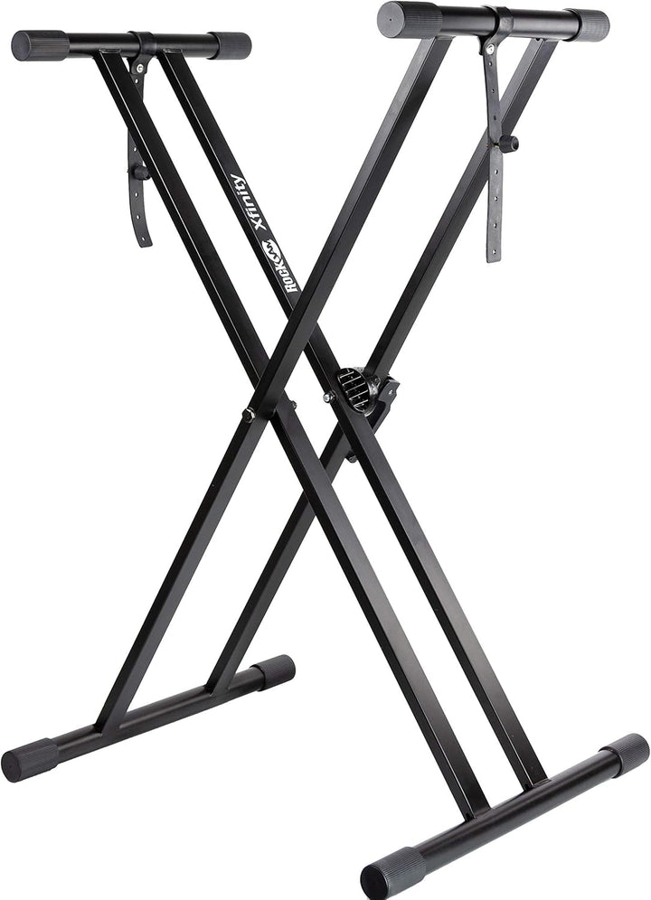 Roland DP-10 Dämpfer-Pedal & RockJam Xfinity Doublebraced Pre Assembled Keyboard Stand with Locking
