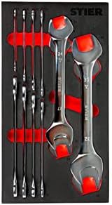 STIER Doppelmaulschlüssel-Satz SW 6-32 mm 12-teilig in Weichschaumeinlage (EVA), Maulschlüssel - Set