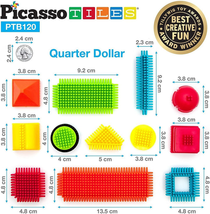 PicassoTiles Igel-Block-Fliesen-Spielzeug Baustein stapelbar ineinandergreifende Zähne Konstruktion