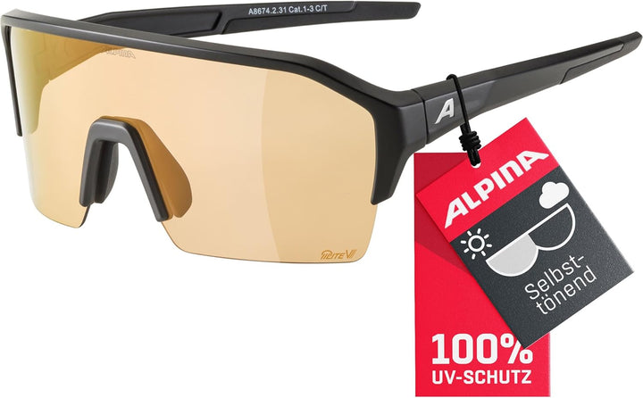 ALPINA Unisex Sport- & Fahrradbrille Sportbrille (1er Pack) Einheitsgrösse Black Matt, Einheitsgr&#x