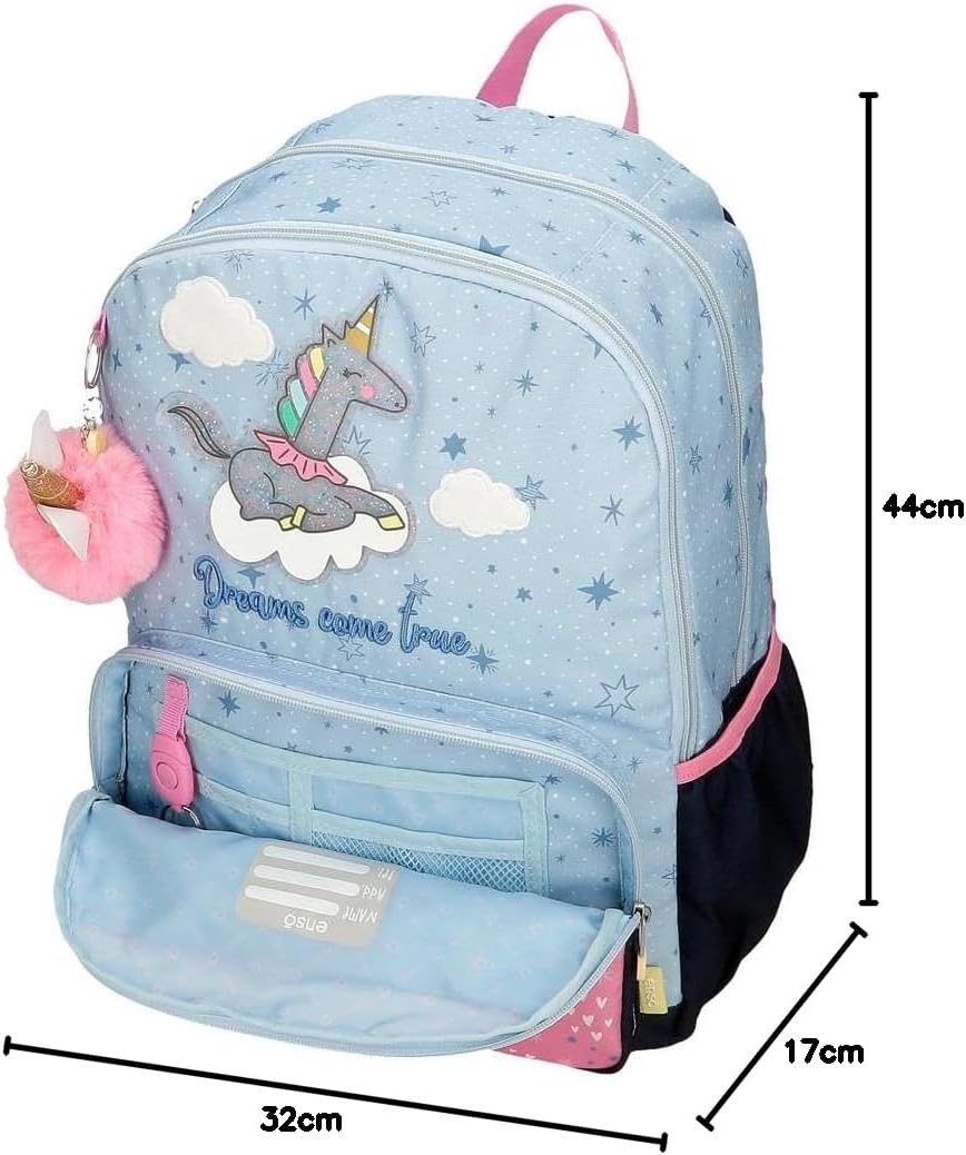 Enso Dreams Come True Schulrucksack mit zwei Fächern, mehrfarbig, 32 x 44 x 17 cm, Polyester doppelt