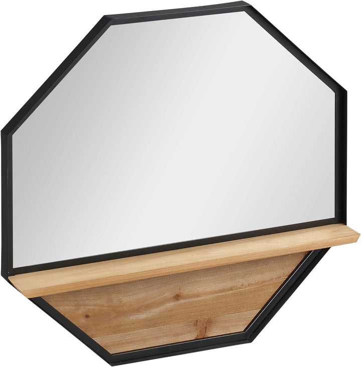 HOMCOM Achteck Wandspiegel Hängespiegel 61 x 61cm Wohnzimmerspiegel Flurspiegel für Schlafzimmer Sch