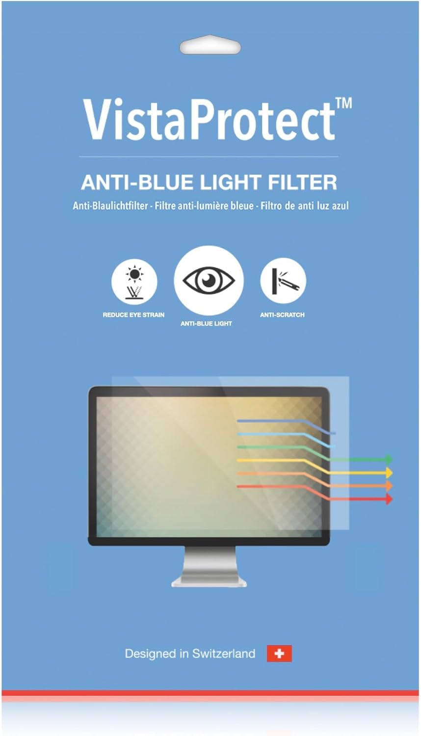 VistaProtect - Premium Anti-Blaulichtfilter und -Schutz für Computermonitore, Abnehmbar (20" bis 22"
