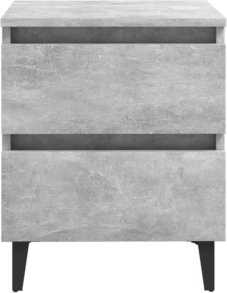 FIRBNUS Bedside Table Nachtkonsole Beistelltisch mit Stauraum Night Stand Nachttisch Betongrau 40x35