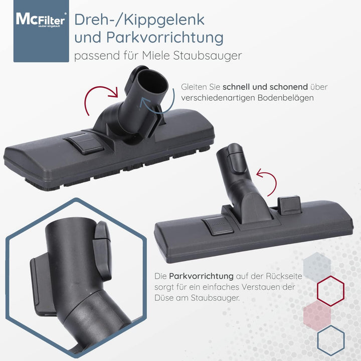 McFilter | Bodendüse geeignet für Miele CX1 Staubsauger Serie, Staubsaugerdüse mit 35mm Anschluss so