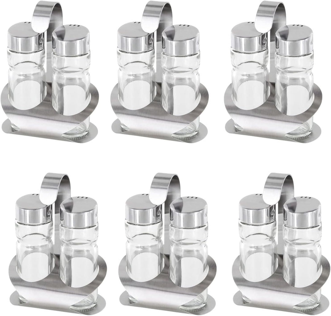 Westmark Menage Salz und Pfeffer, 6 Stück, 3-tlg., Fassungsvermögen: je 40 ml, Rostfreier Edelstahl/