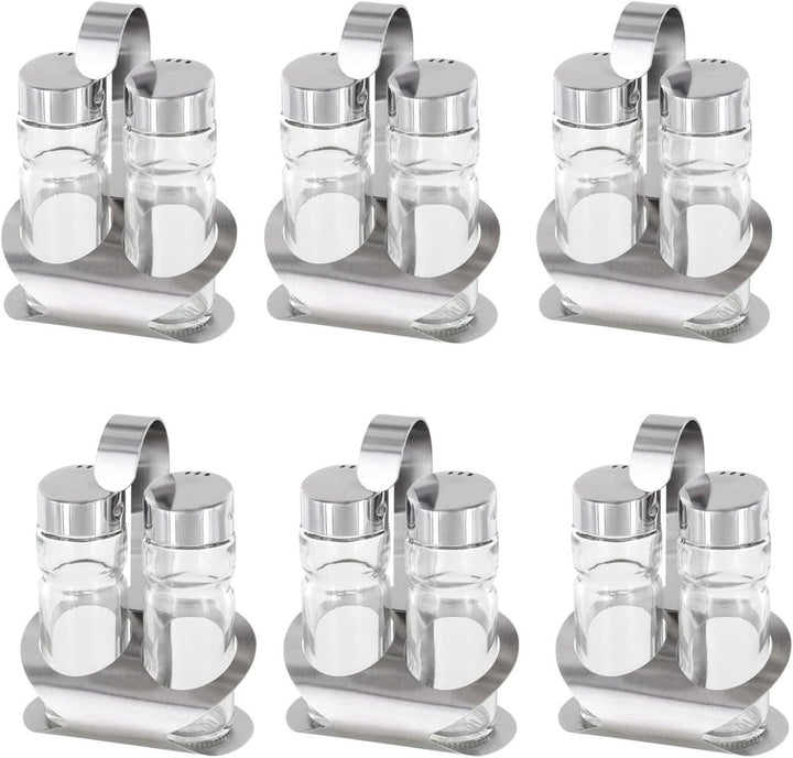 Westmark Menage Salz und Pfeffer, 6 Stück, 3-tlg., Fassungsvermögen: je 40 ml, Rostfreier Edelstahl/